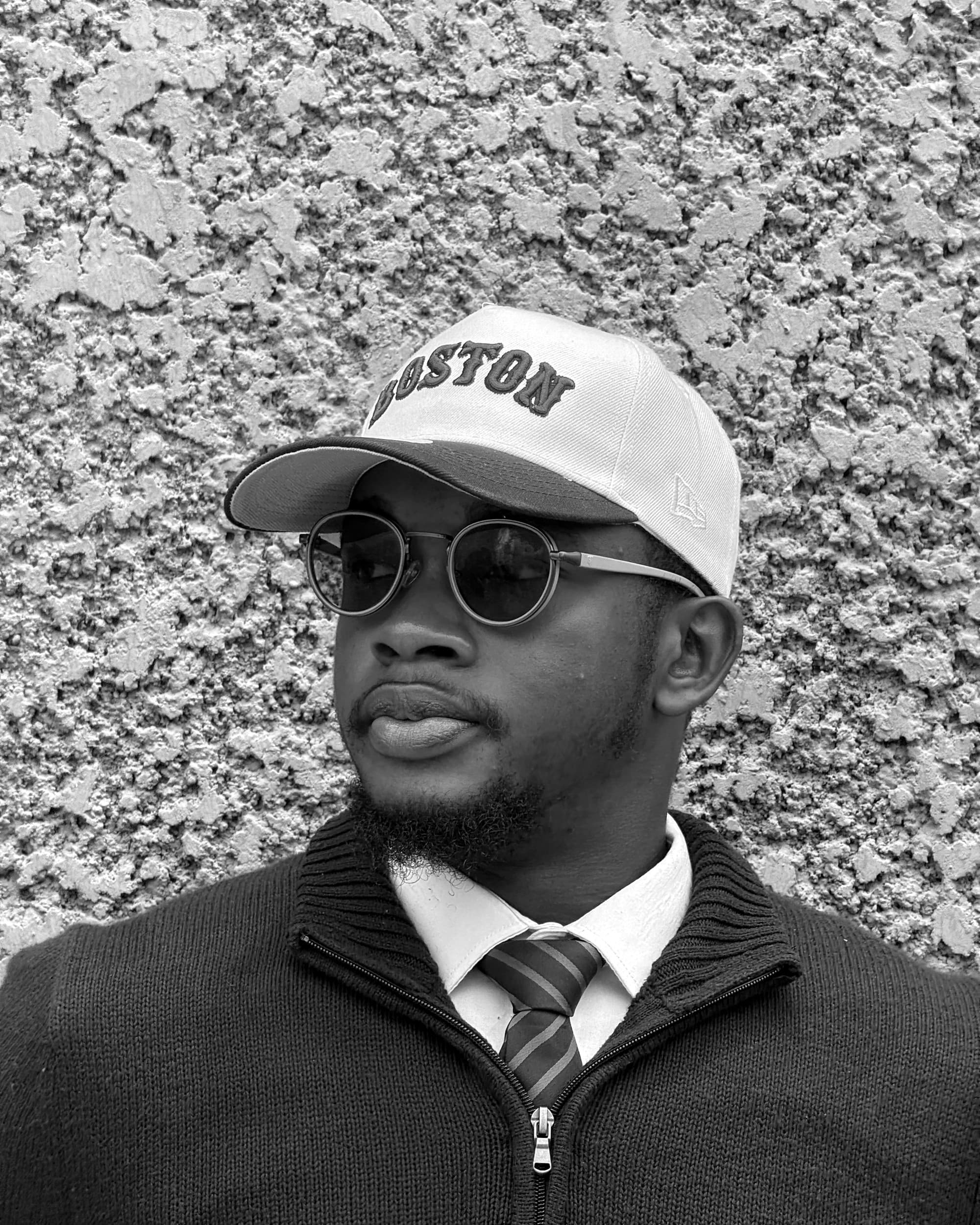 Oladimeji Adebiyi, portrait in black and white